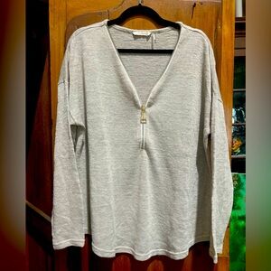 Soft Surroundings linen 3/4 zip top